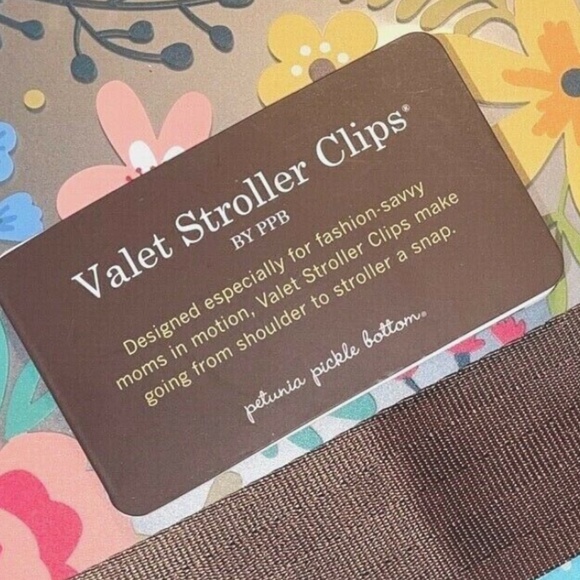 Petunia Pickle Bottom Diaper Bag Stroller Valet Clips Brown Set of 3 NEW Holders - Picture 4 of 6